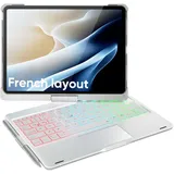 doqo Tastatur Hülle für iPad Air 11/iPad Pro 11,Hülle mit Tastatur für Air 11 M3/M2 (2025/2024),Air 5/4,Pro 11 4/3/2/1 Generation mit Touchpad, 360° Drehbar