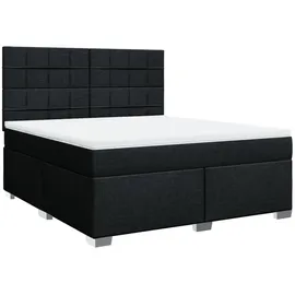 vidaXL Boxspringbett mit Matratze Schwarz 180x200 cm Stoff