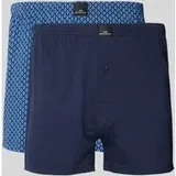 Götzburg Wäsche Boxershorts mit Label-Patch im 2er-Pack, Marine, M