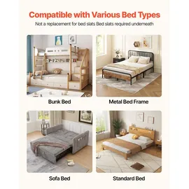 Vevor Bunkie Board Queen Size, 204x153 cm Faltbares Matratzenstützbrett mit Klettbändern, PP-Kern mit 600D Oxford-Gewebe, Anti-Durchhängen für Metallrahmen, Etagenbetten &