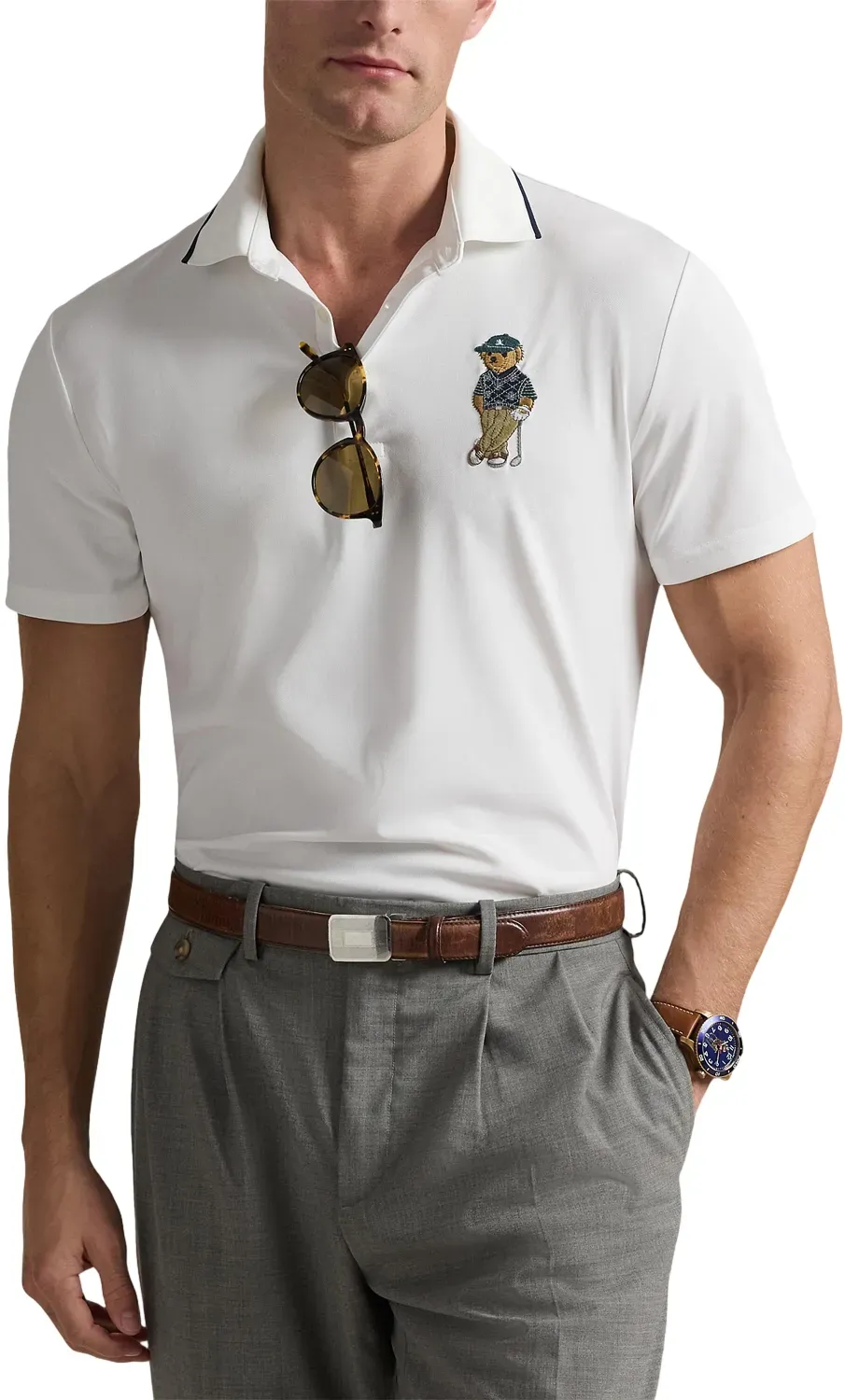 RALPH LAUREN Polo Knit Airtech Pique, weiss
