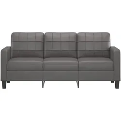 vidaXL 3-Sitzer-Sofa Grau 180 cm Kunstleder
