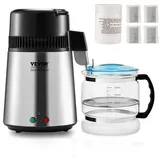 Vevor Wasser Destilliergerät, Distiller Edelstahl Wasserdestilliere 4L Silber Haushalt 1 LWasser pro Std.