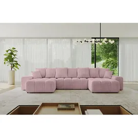 altdecor Wohnlandschaft ENIL-U 401x189x68 Rosa Cord