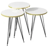 moebel17 Beistelltisch 3er-Set. 21256290 weiß schwarz Metall B/H/T: ca. 38x53,5x38 cm - Schwarz, Weiss