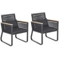 Beliani Gartenstuhl schwarz Metall, 60x83x65 cm, Gartenmöbel, Gartenstühle, Gartenstühle