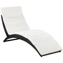 furnicato Klappbare Sonnenliege 200 x 64 x 22 cm Schwarz