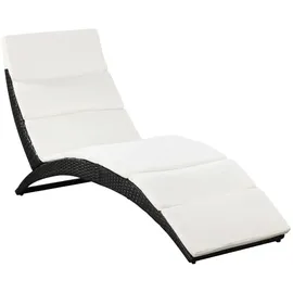 furnicato Klappbare Sonnenliege 200 x 64 x 22 cm Schwarz