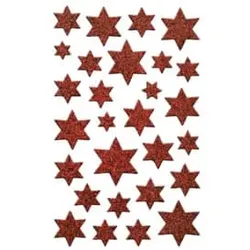 Weihn.Schmucketikett Sterne ZWECKFORM 52277 rot Glamour