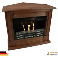 Gelkamin Ethanolkamin Kaminofen Eckkamin Rafael Premium Royal - Nussbaum - Braun