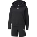 Puma Damen Loungewear 17,8 cm Shorts Anzug FL Trainingsanzug, Schwarz, L