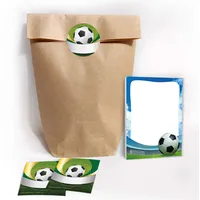 JuNa-Experten 12 Mini-Notizblöcke + 12 Aufkleber + 12 Geschenktüten/Natur Mitgebsel Kindergeburtstag Fussball Junge Jungen Fußball Gastgeschenke bunt