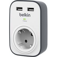 Belkin BSV103vf Überspannungsschutz-Zwischenstecker mit USB Weiß,