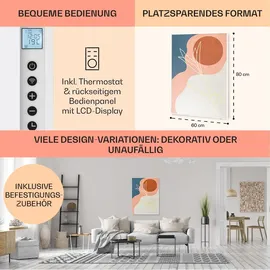Klarstein Infrarotheizung mit Bild, 500W Infrarotheizung mit Thermostat & IoT/WiFi Infrarotheizung Wandmontage/Deckenmontage mit Erkennung Offener Fenster, CO2-Freie Infrarot Heizung für Badezimmer