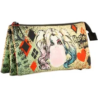 DC Comics Harley Quinn Mad Love-FAN Dreifach Federmäppchen, Beige