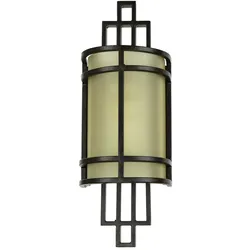 Licht-Erlebnisse Wandlampe SHOJI Creme Bronze Glas Metall Vintage Design Premium Wandleuchte Flur Treppenhaus Wohnzimmer, ED1/1/0173