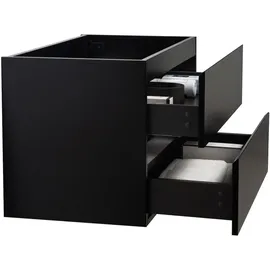 Badplaats Waschbeckenunterschrank Angela 2 Schubladen 80 x 50 x 48 cm Schwarz Matt