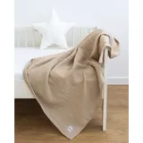 LOOLAY Musselin Decke 120x120cm – 100% Europäische Baumwolle – Leicht Atmungsaktiv – musselindecke Sommer für Kinder – Wickeldecke, Reisedecke und Strandtuch (Beige)