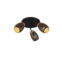 RL Deckenleuchte Deckenlampe Wohnzimmerlampe Metall schwarz gold E14 H