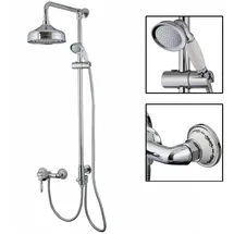 PaulGurkes Aufputz Duschsystem Retro Nostalgie Regendusche Set