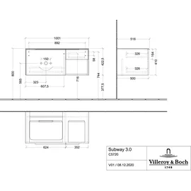 Villeroy & Boch Subway 3.0 Waschtisch-Unterschrank C57200VL