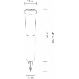 GLOBO 2er Set LED Solarleuchten, Steinoptik, Erdspieß, H 45,6 cm