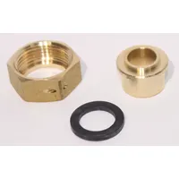 Banyo Schlösser Wasserzählerverschraubung mit Lötanschluss und Plombiervorrichtung 18mm x 3/4" Ig, Messing blank