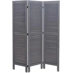 Paravent MCW-G30, Trennwand Sichtschutz Raumteiler, Shabby-Look 170x120cm ~ grau