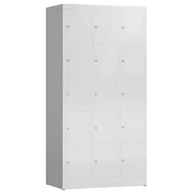 Classix Schließfachschrank lichtgrau X-520530, 15 Schließfächer 87,0 x 50,0 x 180,0 cm