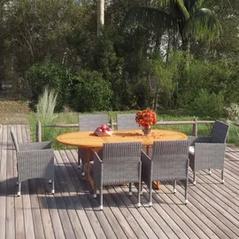 vidaXL Garten-Essgruppe 7-tlg. grau 3070752
