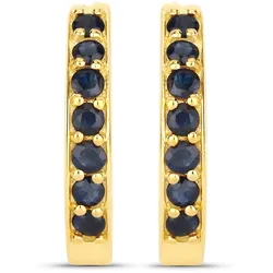 Rafaela Donata Ohrringe Sterling Silber Saphir in Gelbgold Black Damen 