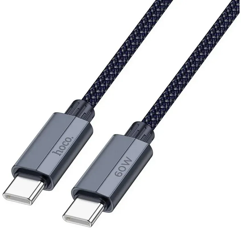 HOCO Schnellladekabel Typ C auf Typ C Ladekabel/Datenkabel 60W U134 1,2m Smartphone-Kabel blau