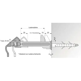 Maco Rustico Ladenhalter Classic Gr. 2, Ladenstärke 66-90 mm, schwarz (10868)