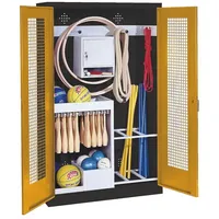 C+P Sportgeräteschrank mit Lochblech-Flügeltüren (Typ 1), HxBxT 195x120x50 cm,