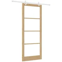 vidaXL Schiebetür Natur 93 x 232 cm Massivholz Kiefer und Glas 3332235