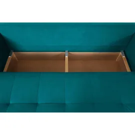 Collection AB Schlafsofa Luxus-Microfaser (225x80x86cm) (petrol),