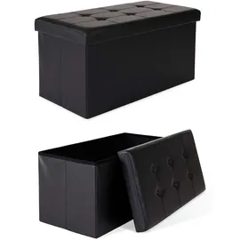 tavora Sitzhocker mit Stauraum Kunstleder 76 x 38 x 38 cm Schwarz