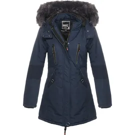 Geographical Norway Damen Jacke Winterparka Coracle/Coraly XL-Fellkapuze Navy, XXL - XXL