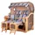 Mr. Deko bene,iving Strandkorb Komplettset Ammersee Grande XL Teak Bullauge PE grau Modell 580 inkl. Liftersystem Schutzhülle Doppelrollen Glasbecherhalter