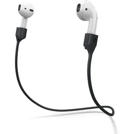 Keybudz AirStrapz Halterung Halteband, Aufbewahrung für Apple AirPods Pro & AirPods, Kopfhörer Ohrhörer Zubehör, schwarz