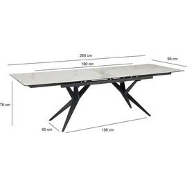 FineBuy Esstisch 180 x 76 x 95 cm weiß