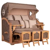 Mr. Deko Strandkorb Düne Grande XXL Bullauge Teak PE grey Dessin 534