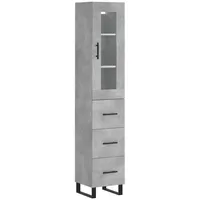 VidaXL Highboard Betongrau 34,5x34x180 cm Holzwerkstoff Vidaxl