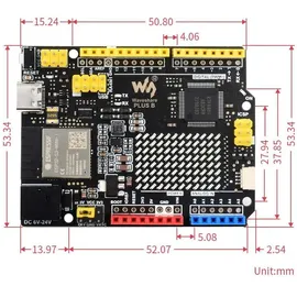 Waveshare R7FA4 PLUS B Entwicklungsboard für Arduino UNO R4, ESP32-S3FN8, 12x8 LED-Matrix, 3.3-5V