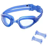 NILS AQUA Schwimmbrille Taucherbrille Schwimmsportbrille, (Spar-Set, 1-St), Anti-Beschlag, UV-Schutz, Silikondichtung blau NQG180AF Blau