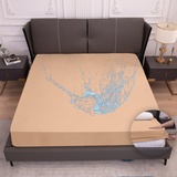 Arcona Matratzenschoner wasserdicht 120x200, Inkontinenz Spannbettlaken, Atmungsaktive Matratzenbezug, wasserdichtes Bettlaken Nässeschutz, Waschbar Spannbetttuch Sand