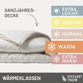 SPESSARTTRAUM Warme Ganzjahres-Daunendecke RUBIN in Weiß