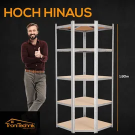 Tronitechnik Schwerlastregal Holz/Metall 40 x 40 x 70 x 70 x 180 cm silber