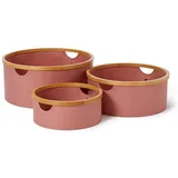 Lumaland Aufbewahrungsbox 3er Set rund 45 x 20 cm, 38 x 16 cm, 30 x 12 cm rosa