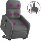 vidaXL Massagesessel mit Aufstehhilfe Stoff 144 x 77,5 x 0 cm Dunkelgrau